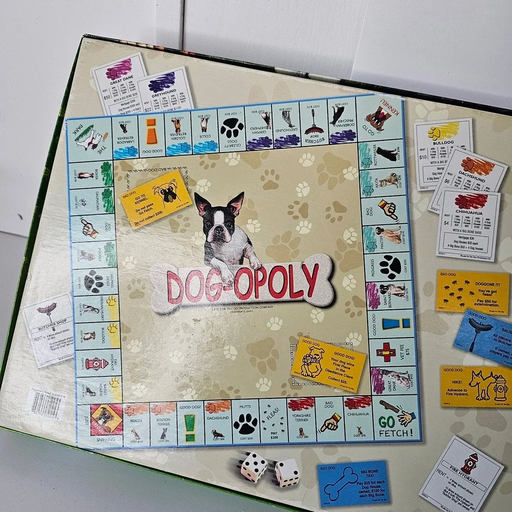 Dog-opoly Monopoly Property Trading Board Game Complete Set Dogs Made‎ in USA